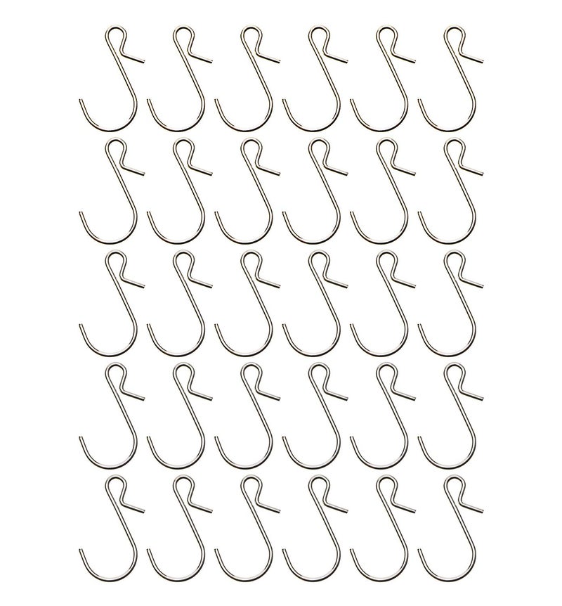 Mini Skater 30 Pcs 1.5 inch Length S Shaped Hanging Hooks Metal Small Silver Hangers with Storage Box for Home Kitchen Bedroom Office Christmas Tree Decorations - Image 1